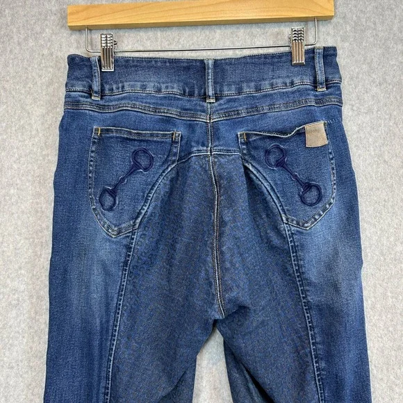 Horze Denim Riding Breeches Blue Jeans Full Seat Grip Equestrian Pants Womens 28 - Picture 7 of 14